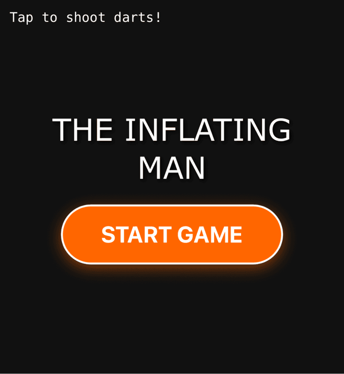 This game has a man in the middle of the screen wi